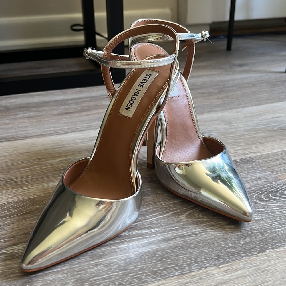 Steve Madden Shoes | Steve Madden Chrome Heels